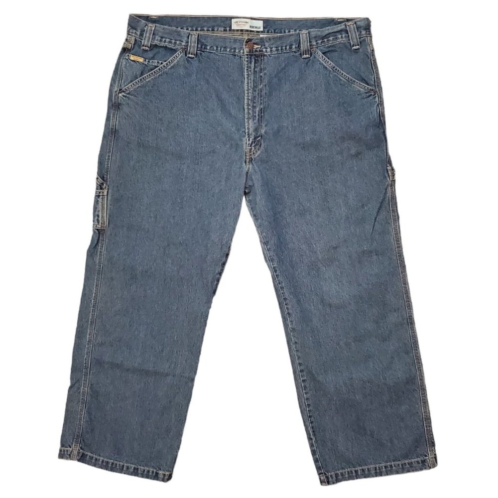 Levi's Signature Workwear Carpenter 44x30 (Meas 44x29.5 14" Rise) Dark Jeans A19